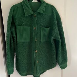 Green fleece Shacket